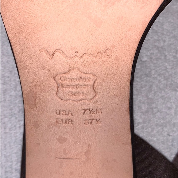 NINA Satin Brown Ankle Strap Heels - Picture 8 of 11